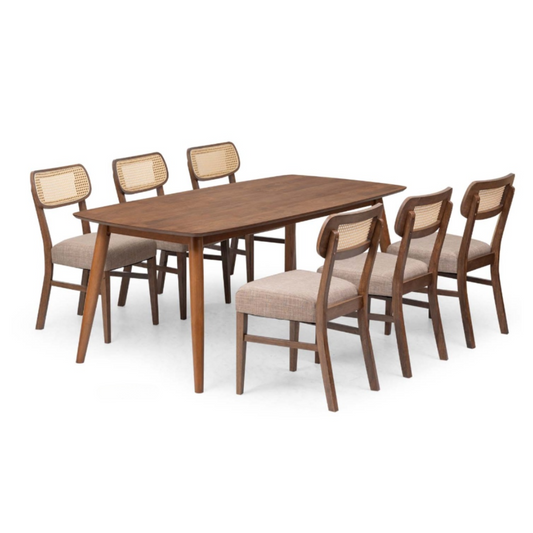 Miami Dining Table + Kakuwa Rattan Chair (1+6)