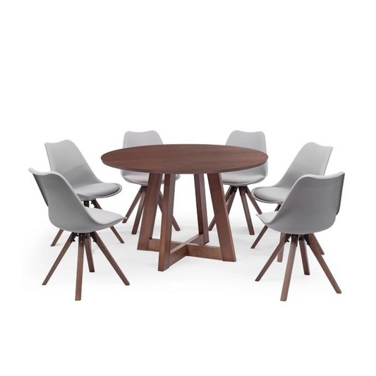 Olympic Round Dining Table + PP 10 Side Chair (1+4)