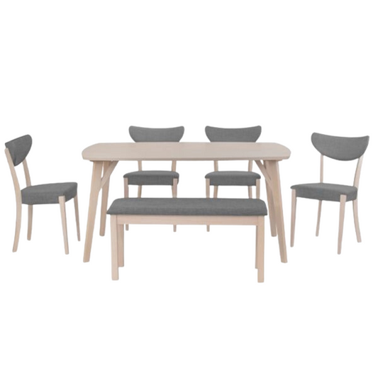 Vancouver-S Dining Table + Wako II Dining Chair (1+4+1B)